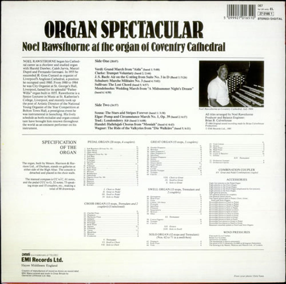 Various-Organs Organ Spectacular UK vinyl LP album (LP record) OGNLPOR527597