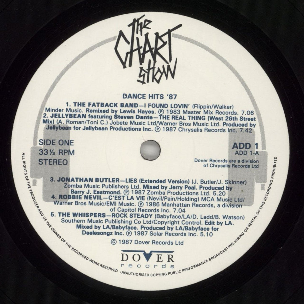 Various-Pop The Chart Show - Dance Hits '87 UK 2-LP vinyl record set (Double LP Album) 7VA2LTH708193