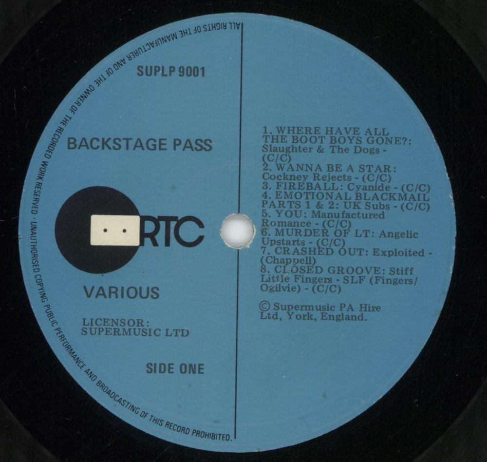 Various-Punk & New Wave Backstage Pass - EX New Zealand 7" vinyl single (7 inch record / 45) PVA07BA879811