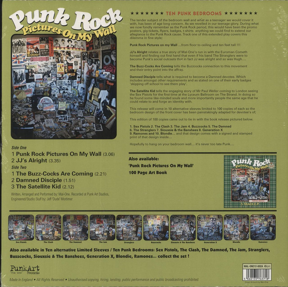 Various-Punk & New Wave Punk Rock Pictures On My Wall (Punk Rock Bedroom) + Art Print UK 12" vinyl single (12 inch record / Maxi-single) PVA12PU849565