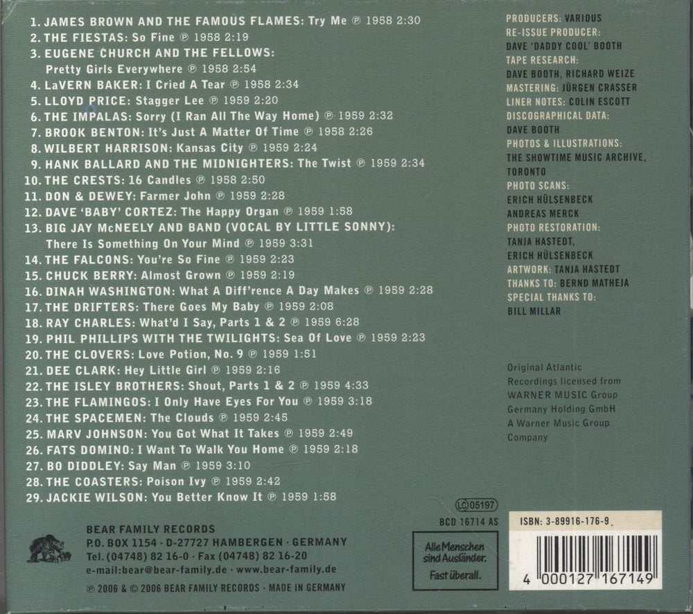 Various-Soul & Funk Blowing The Fuse 1959 - 29 R&B Classics That Rocked The Jukebox In 1959 German CD album (CDLP) 4000127167149