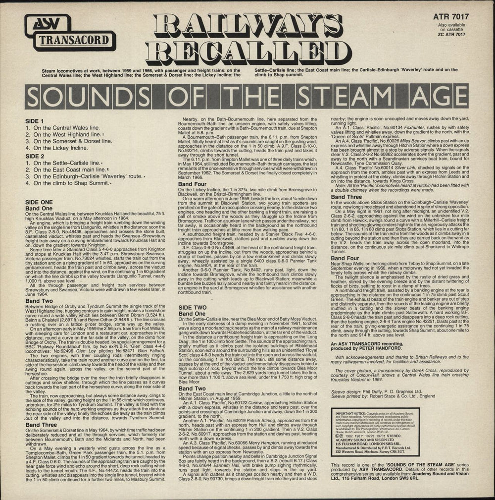 Various-Trains Railways Recalled UK vinyl LP album (LP record)