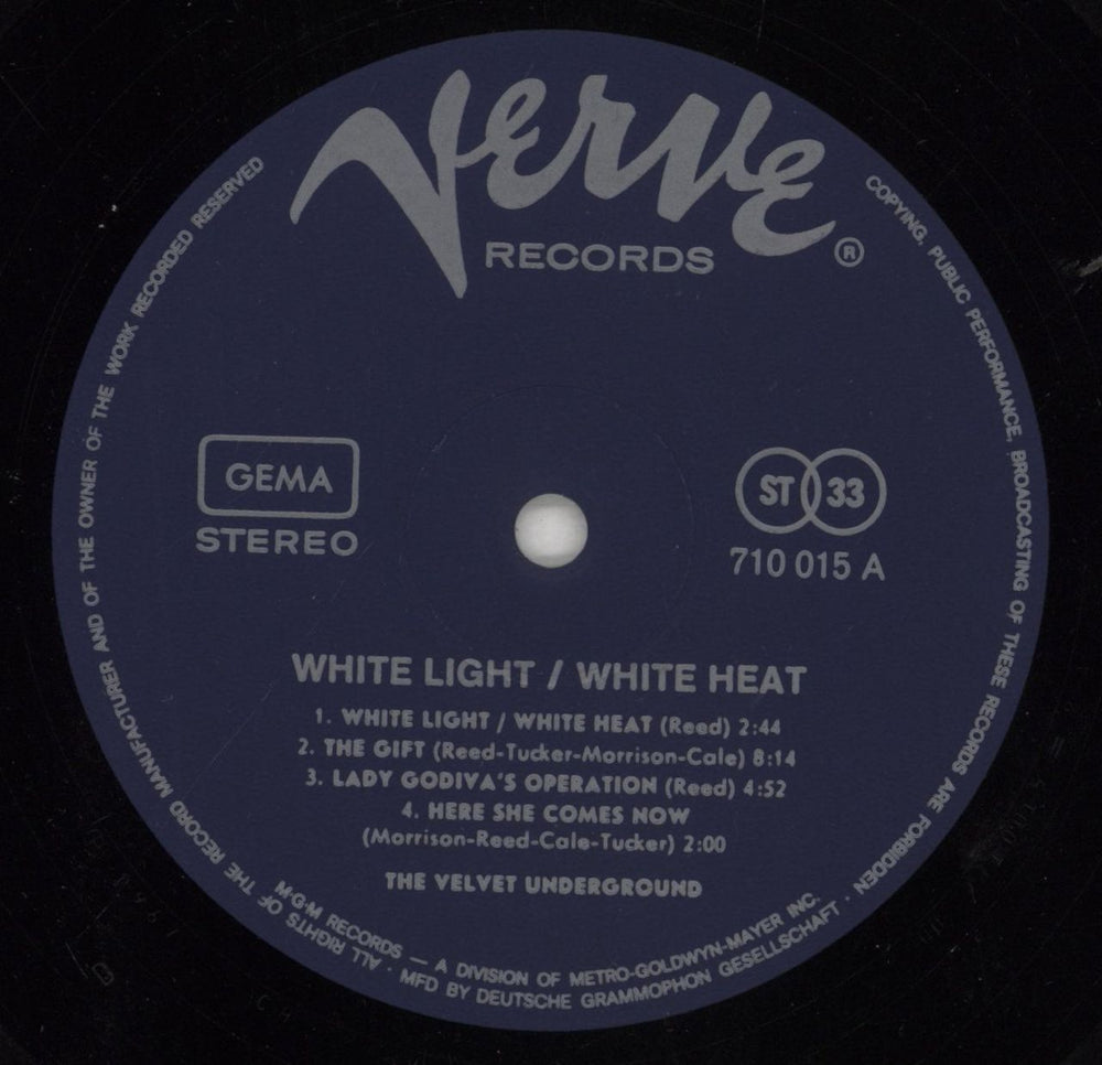 Velvet Underground White Light/White Heat German vinyl LP album (LP record) VUNLPWH856416