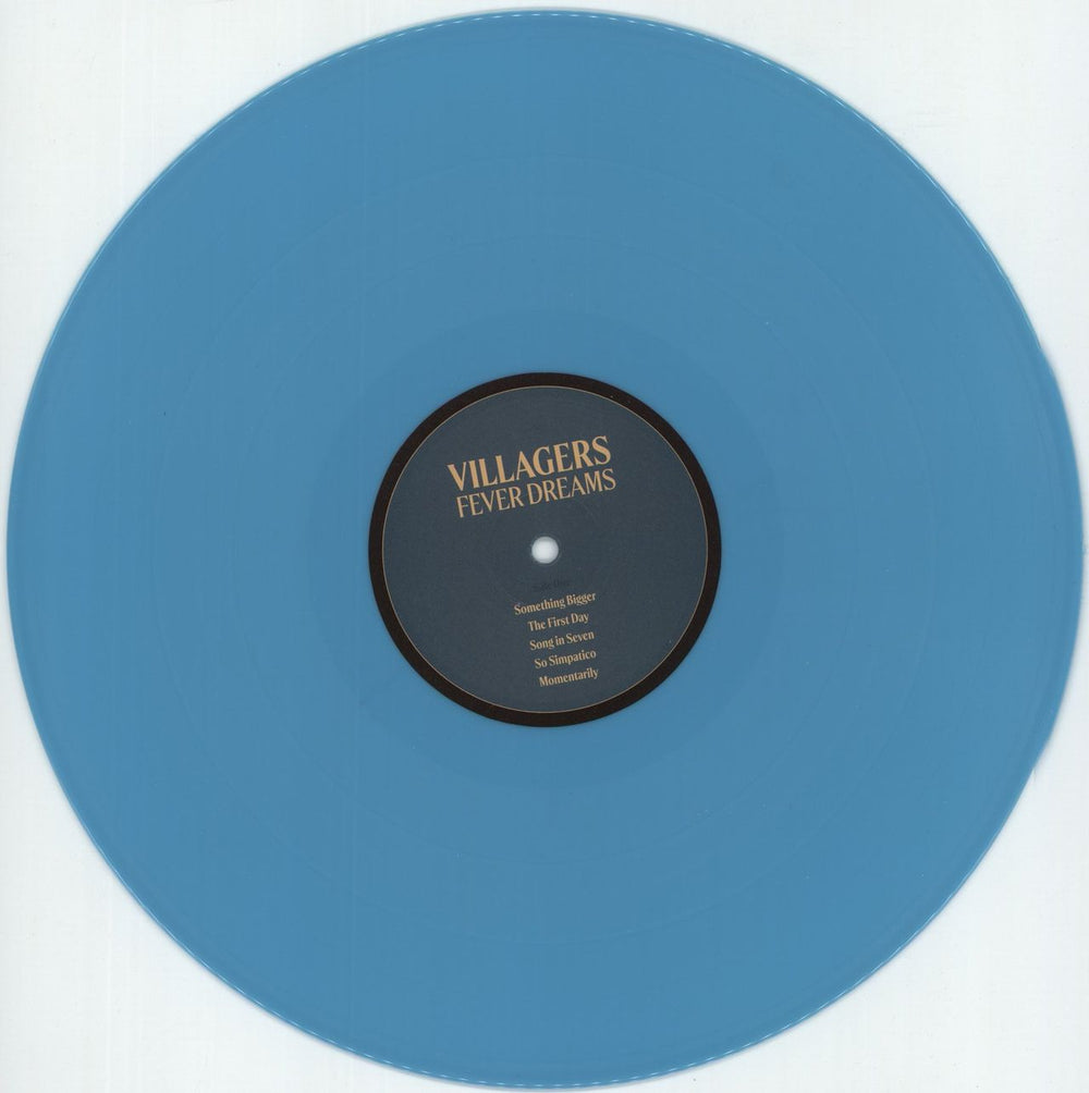 Villagers Fever Dreams - Blue Vinyl - Dinked Edition + Flexi-Disc - Autographed UK vinyl LP album (LP record) VI9LPFE873937