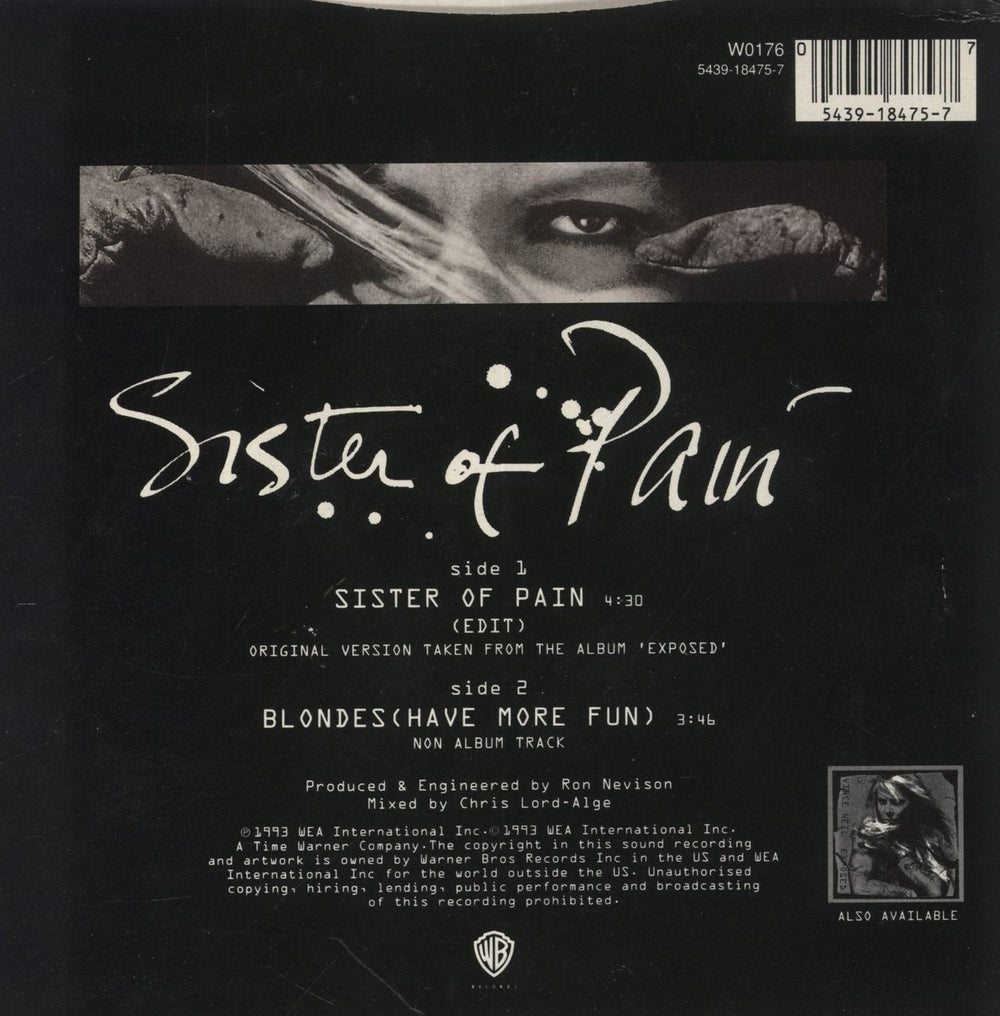 Vince Neil Sister Of Pain UK 7" vinyl single (7 inch record / 45) 054391847577