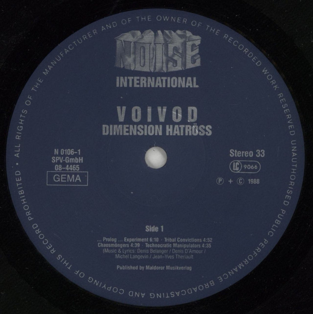 Voivod Dimension Hatröss German vinyl LP album (LP record) VVDLPDI464129