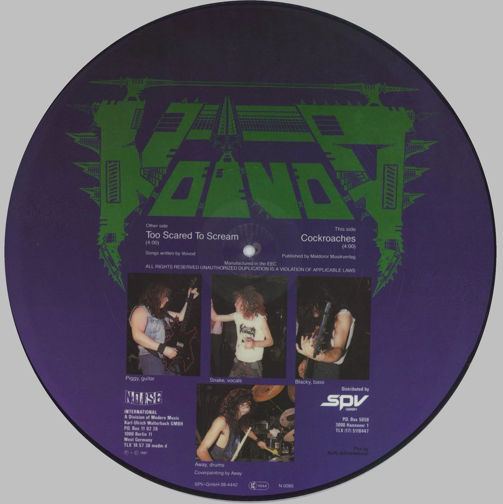 Voivod Too Scared To Scream German 12" vinyl picture disc (12 inch picture record) VVD2PTO784845