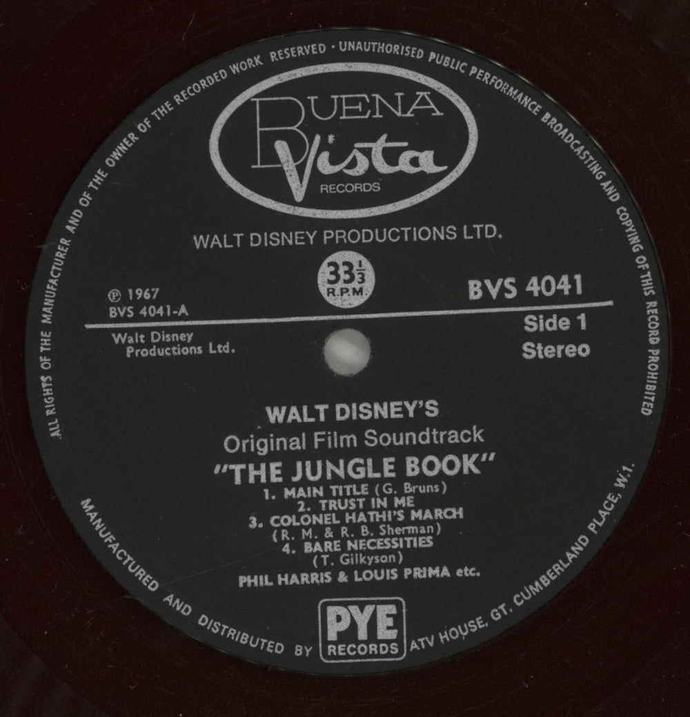 Walt Disney Presents The Jungle Book UK vinyl LP album (LP record) W-DLPPR496720