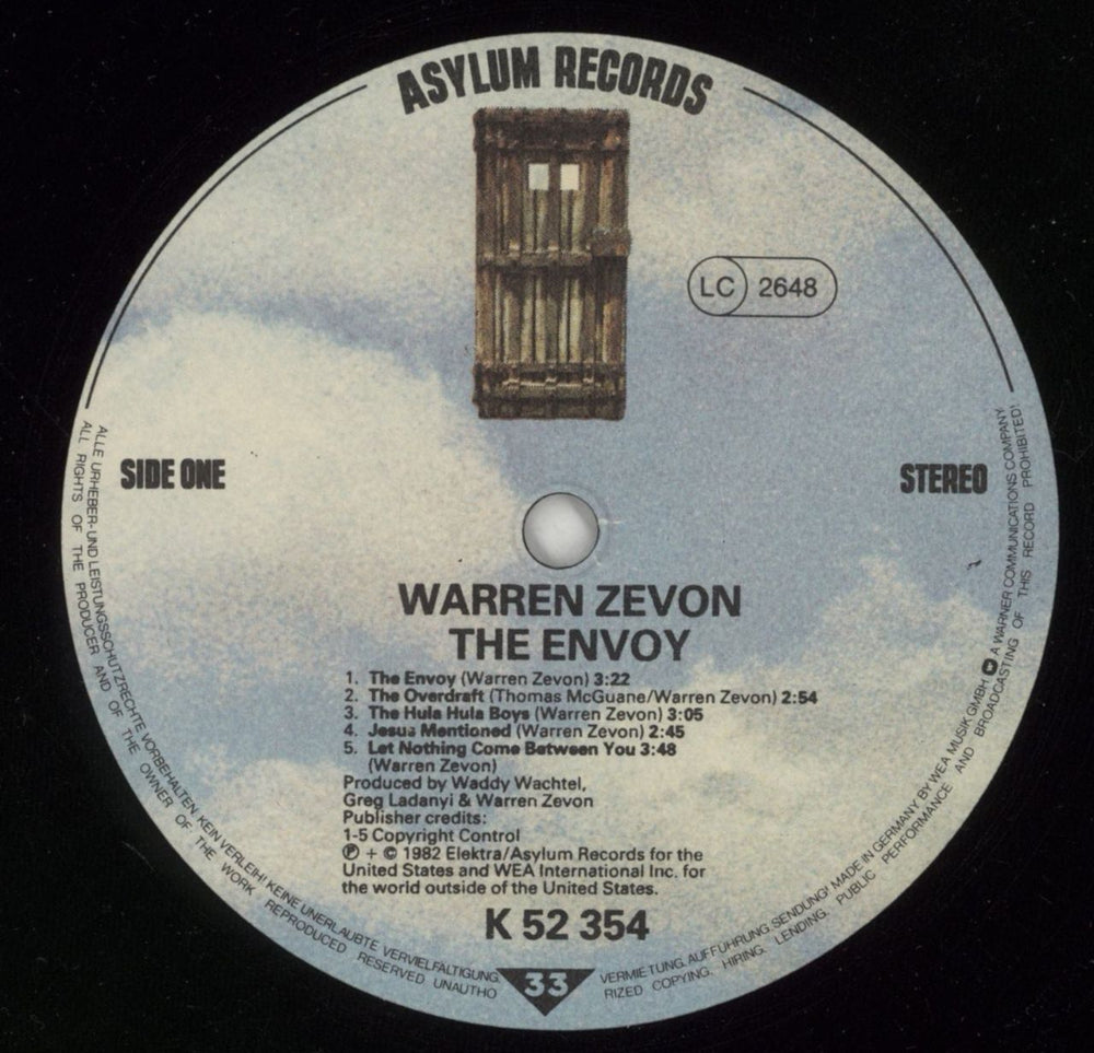 Warren Zevon The Envoy German vinyl LP album (LP record) WZVLPTH417034