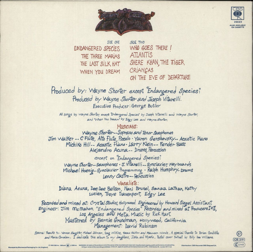 Wayne Shorter Atlantis UK vinyl LP album (LP record)