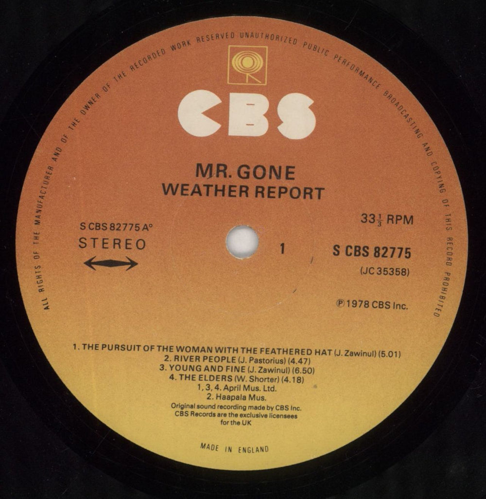 Weather Report Mr Gone + insert - Gold stamp UK vinyl LP album (LP record) WEALPMR856253