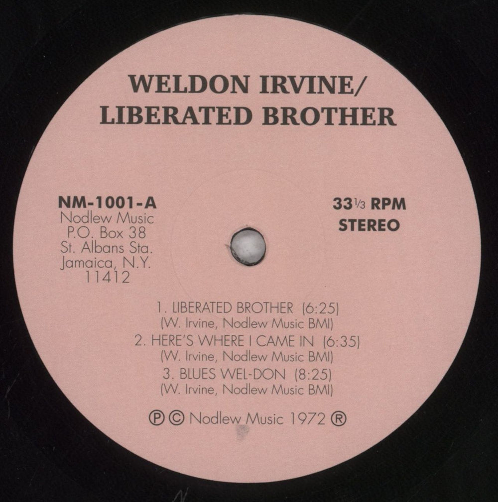 Weldon Irvine Liberated Brother UK vinyl LP album (LP record) ZSLLPLI844522