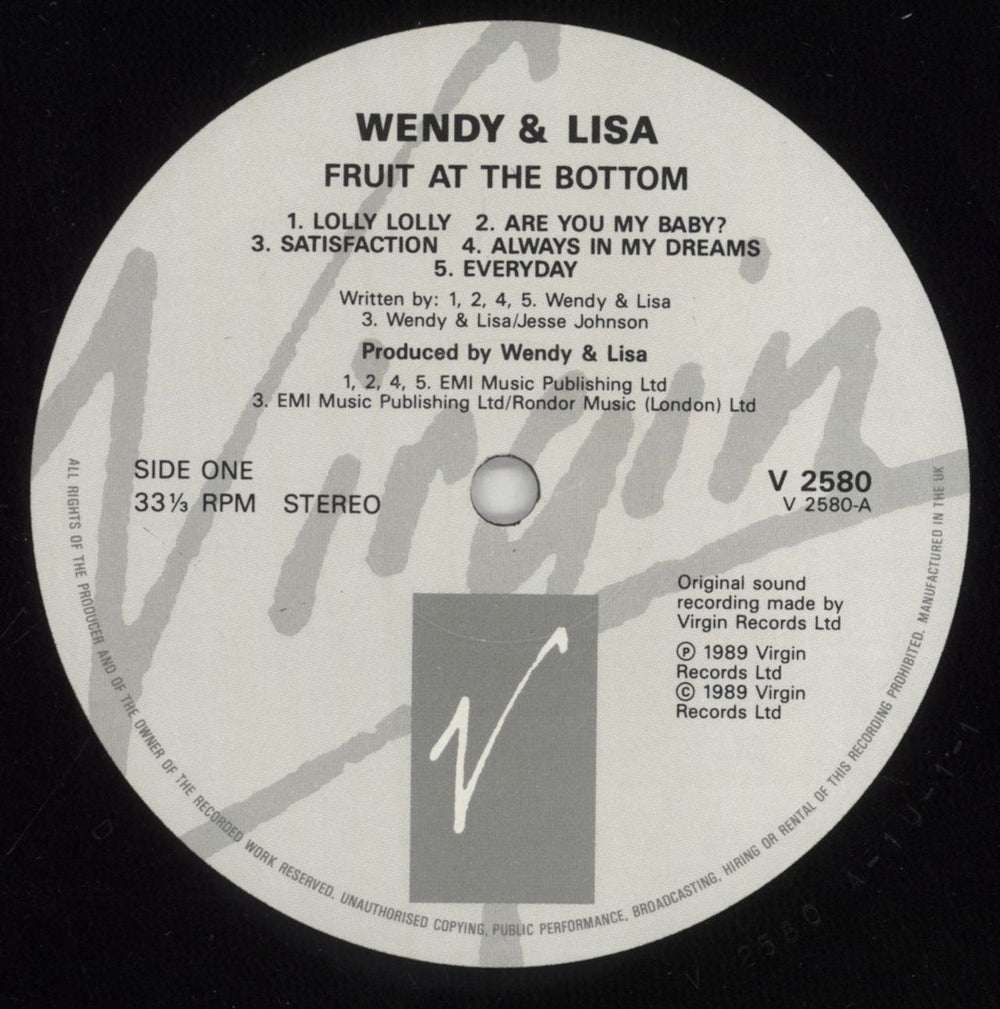 Wendy & Lisa Fruit At The Bottom UK vinyl LP album (LP record) WENLPFR247561