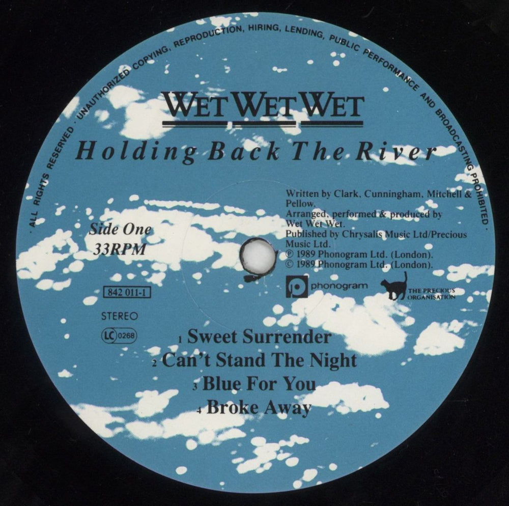 Wet Wet Wet Holding Back The River UK vinyl LP album (LP record) WETLPHO405584