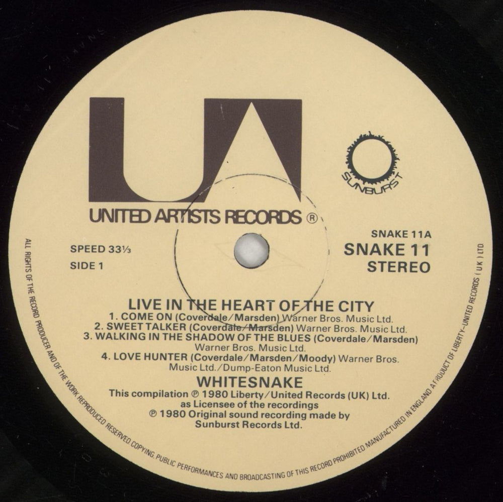 Whitesnake Live.... In The Heart Of The City - Complete - Shrink UK 2-LP vinyl record set (Double LP Album) WHI2LLI874764