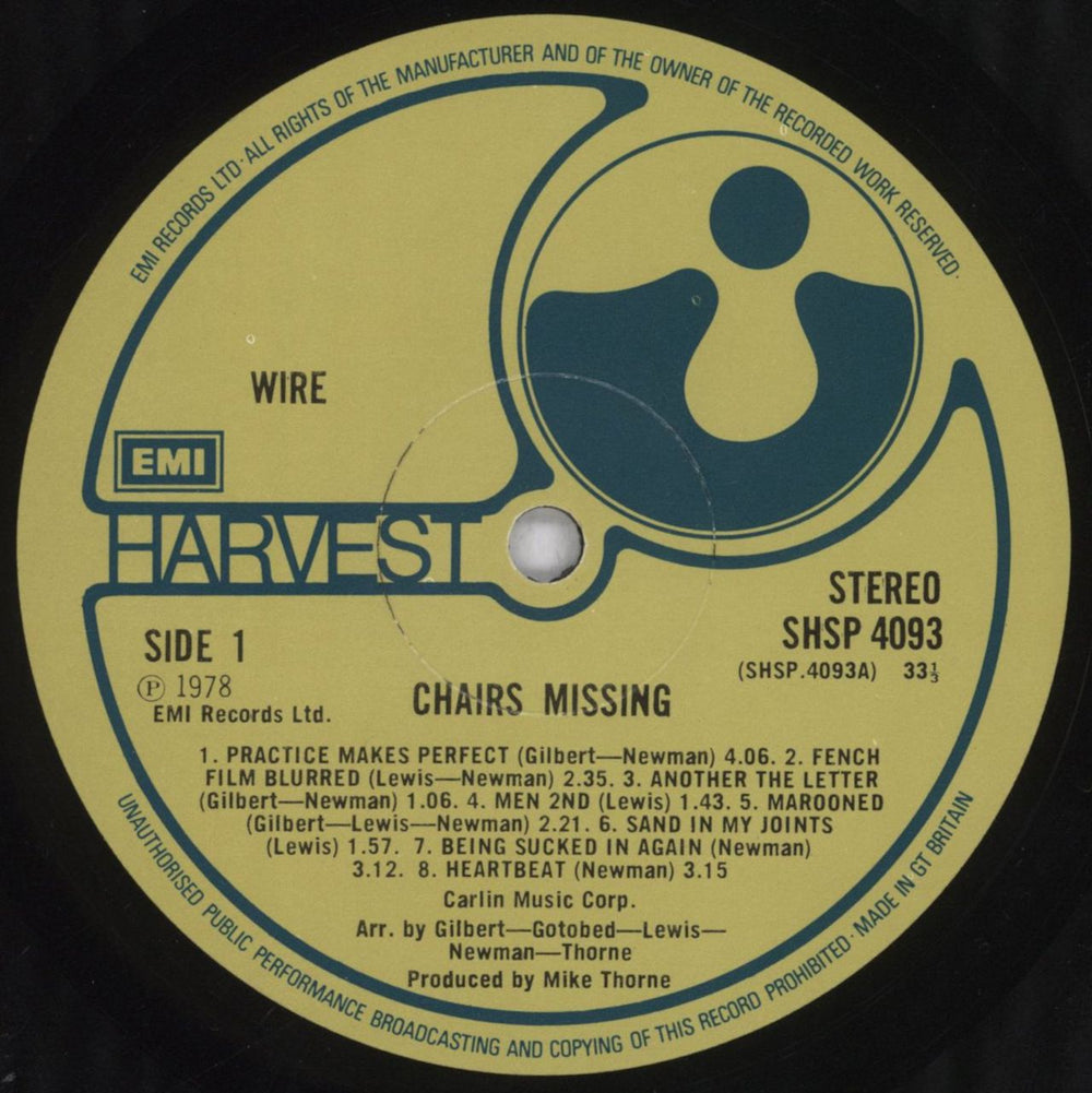 Wire Chairs Missing UK vinyl LP album (LP record) WIRLPCH834492