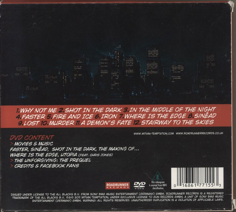 Within Temptation The Unforgiving UK 2-disc CD/DVD set 016861771553