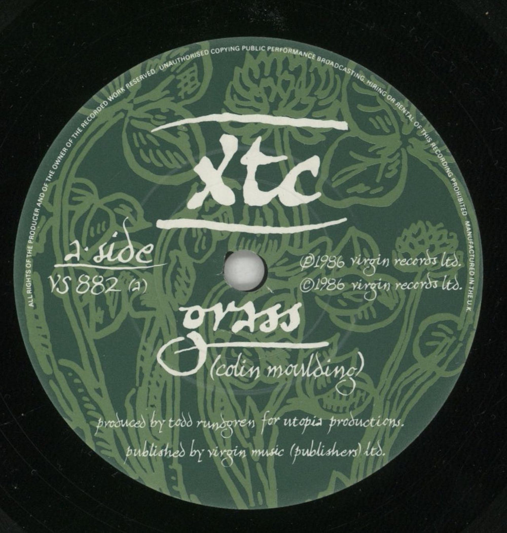 XTC Grass UK 7" vinyl single (7 inch record / 45) XTC07GR68973