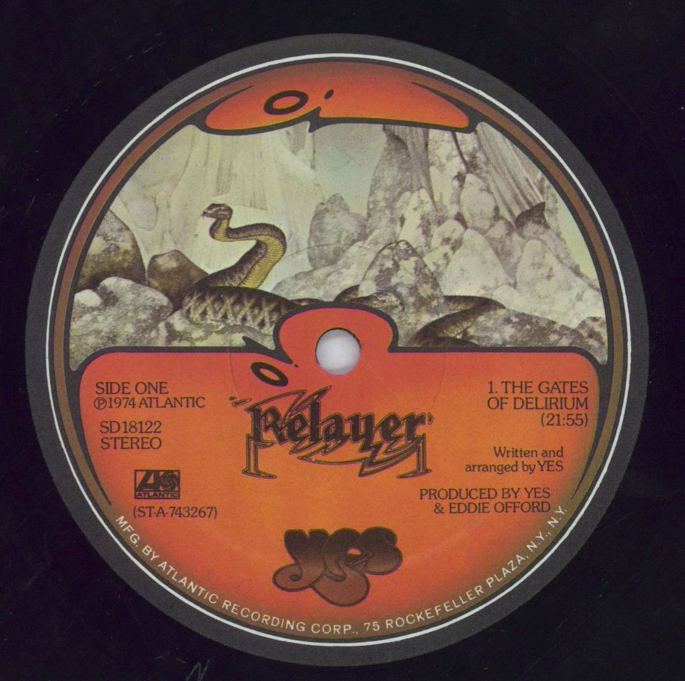 Yes Relayer US vinyl LP album (LP record) YESLPRE821276