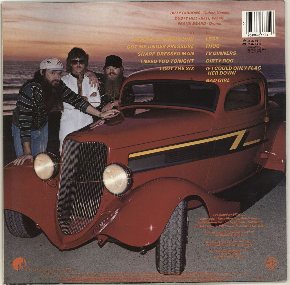 ZZ Top Eliminator + Merch Insert German vinyl LP album (LP record) 075992377416