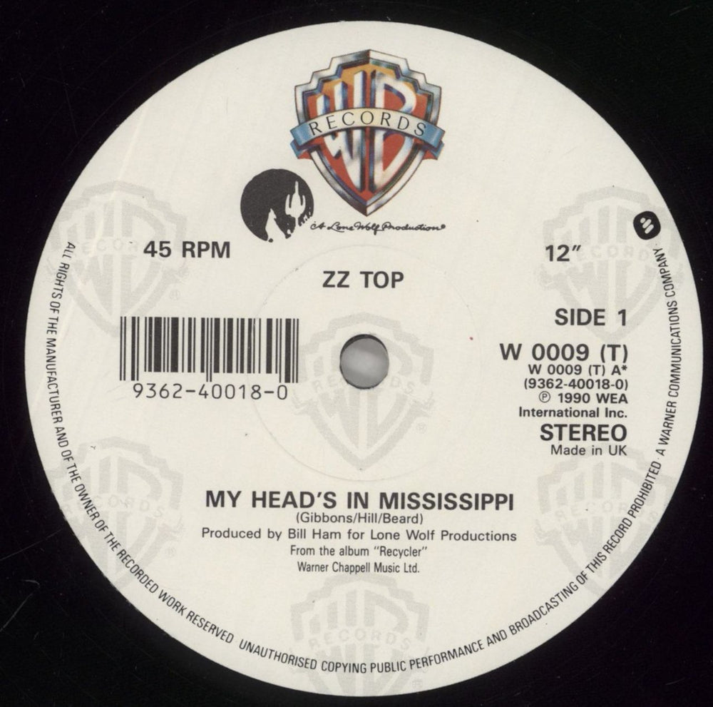ZZ Top My Head's In Mississippi UK 12" vinyl single (12 inch record / Maxi-single) ZZT12MY19972