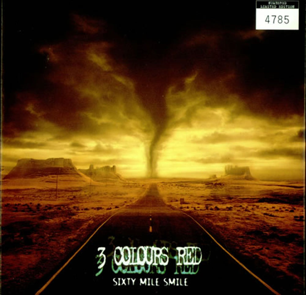 3 Colours Red Sixty Mile Smile UK 7" vinyl single (7 inch record / 45) CRE254