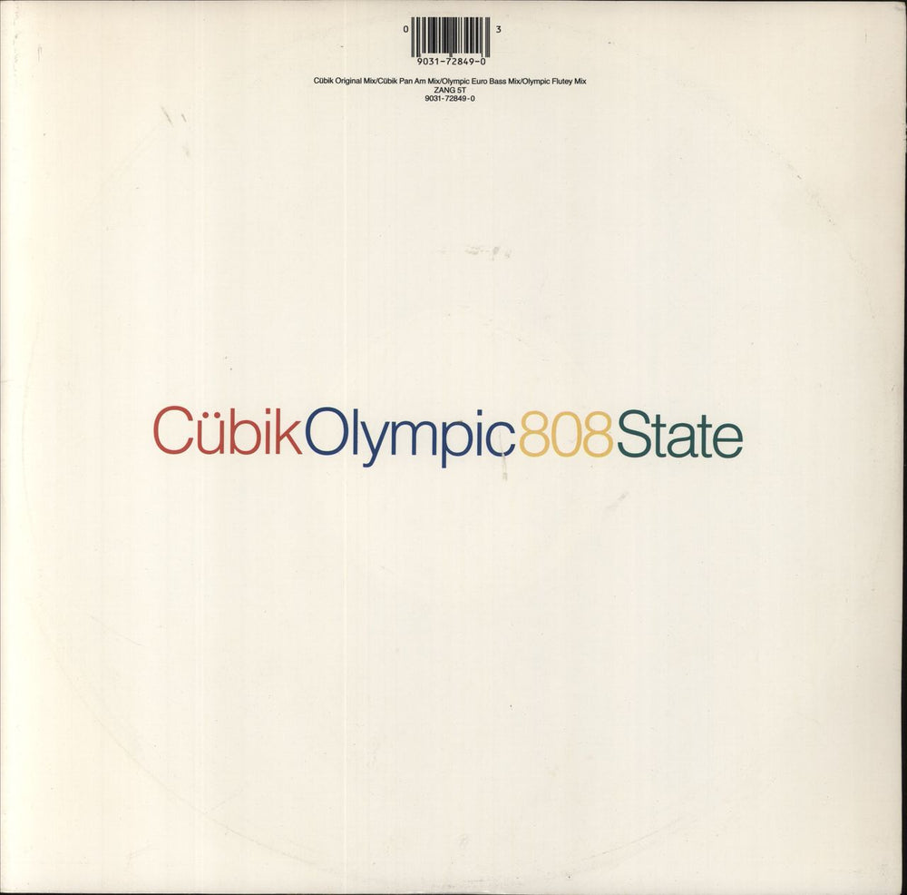 808 State Cubik / Olympic UK 12" vinyl single (12 inch record / Maxi-single) ZANG5T