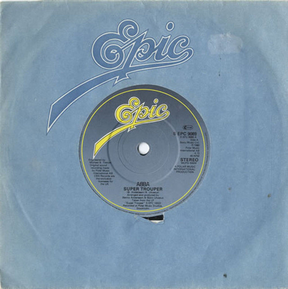 Abba Super Trooper - Solid UK 7" vinyl single (7 inch record / 45) SEPC9089