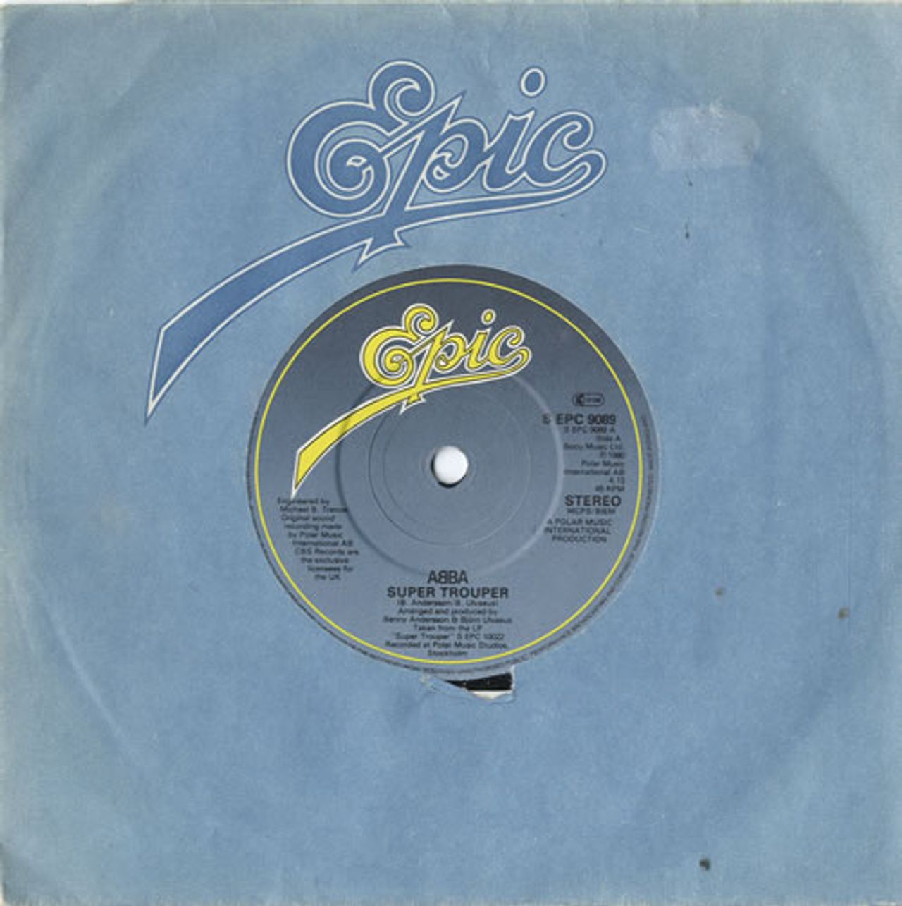 Abba Super Trooper - Solid UK 7" vinyl single (7 inch record / 45) SEPC9089
