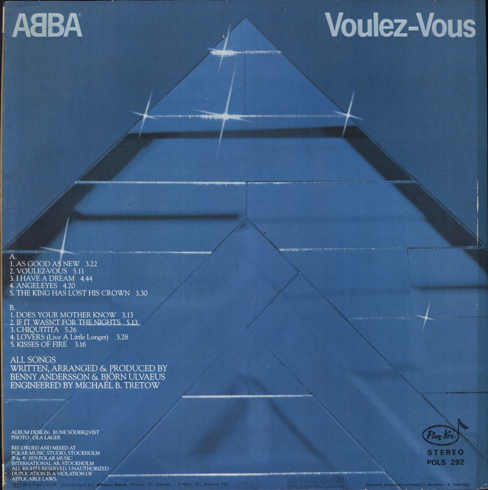 Abba Voulez Vous Greek vinyl LP album (LP record)