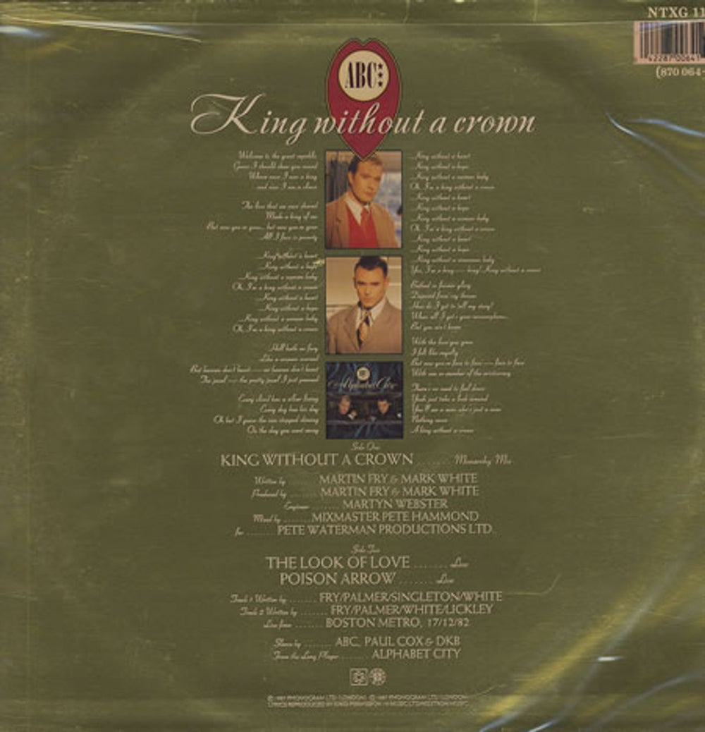 ABC King Without A Crown - Gold Sleeve UK 12" vinyl single (12 inch record / Maxi-single) ABC12KI52707