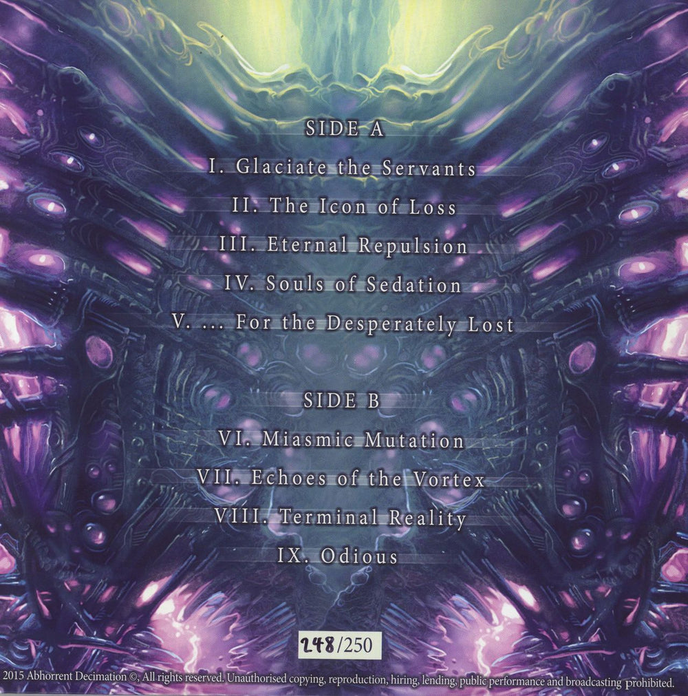 Abhorrent Decimation Miasmic Mutation - Ice Blue on Hot Pink Vinyl UK vinyl LP album (LP record)