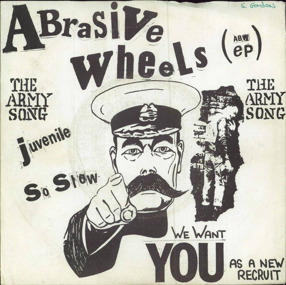 Abrasive Wheels The Army Song (ABW EP) - Red vinyl - WOS UK 7" vinyl single (7 inch record / 45) ABW1