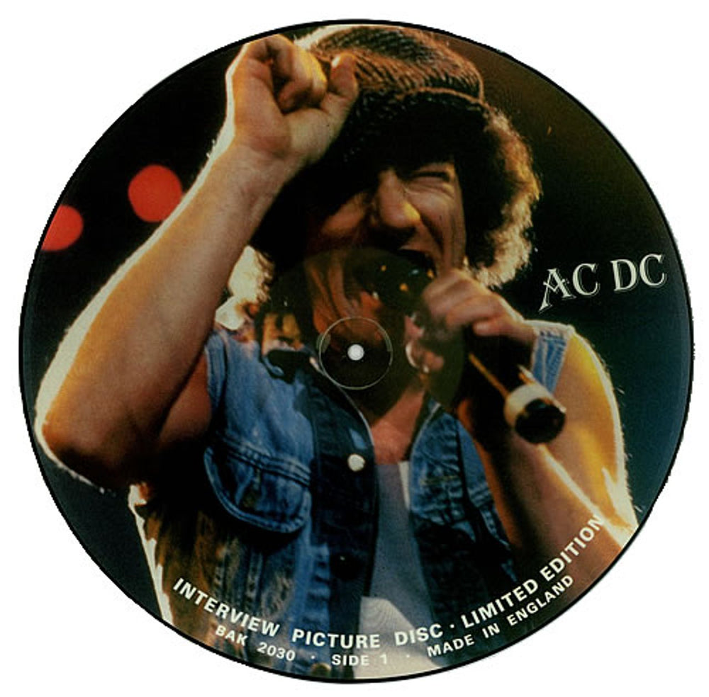 AC/DC Interview Picture Disc UK picture disc LP (vinyl picture disc album) BAK2030