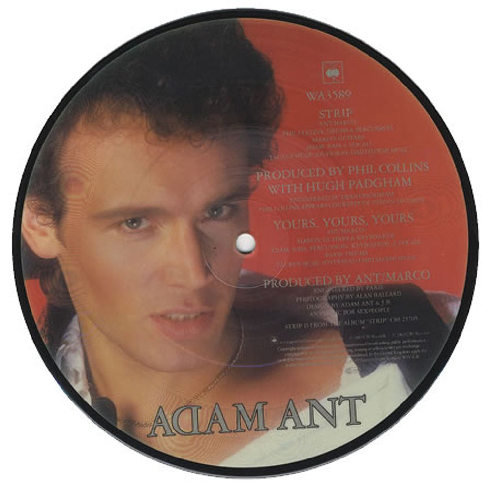 Adam Ant Strip UK 7" vinyl picture disc (7 inch picture disc single) A~A7PST96908