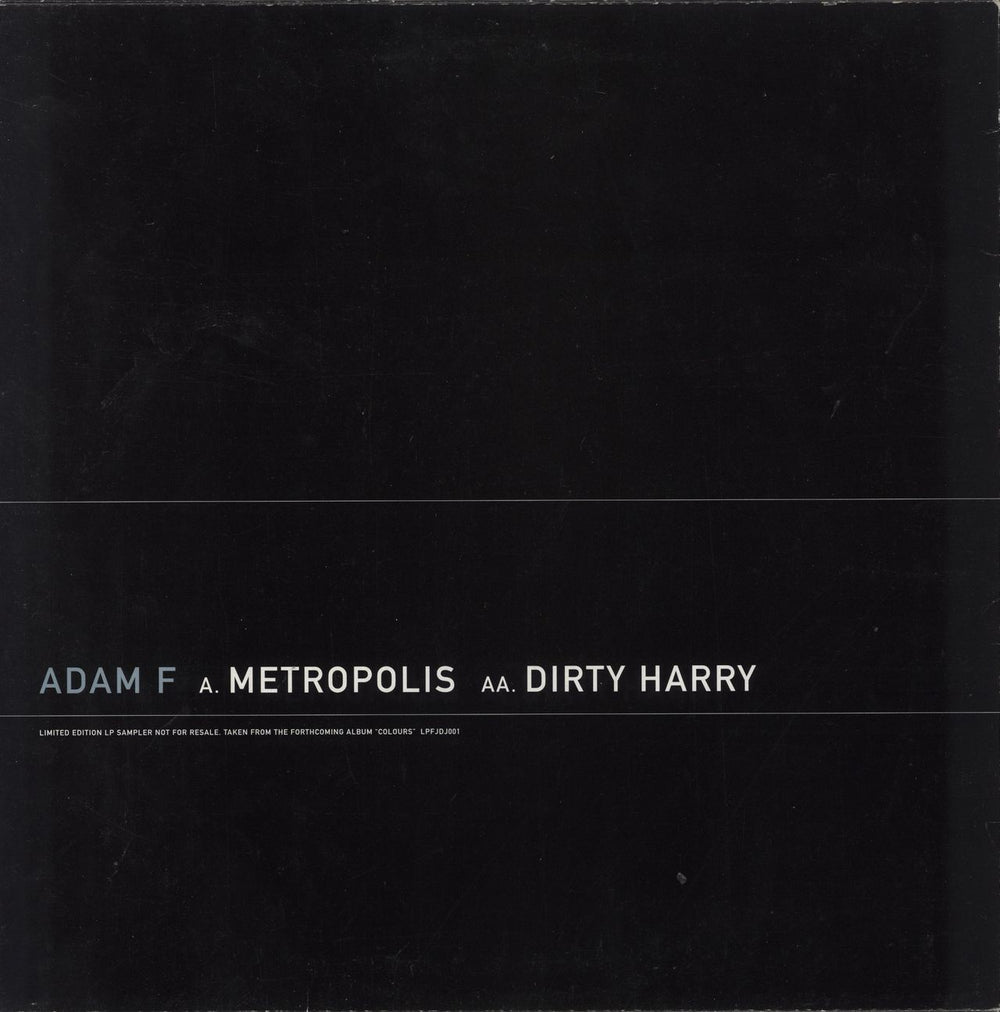 Adam F Metropolis / Dirty Harry (Remixes) UK Promo 12" vinyl single (12 inch record / Maxi-single)