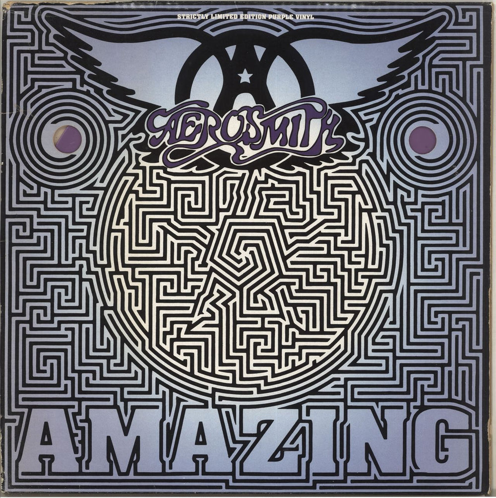 Aerosmith Amazing - Purple Vinyl - EX UK 12" vinyl single (12 inch record / Maxi-single) GFST63