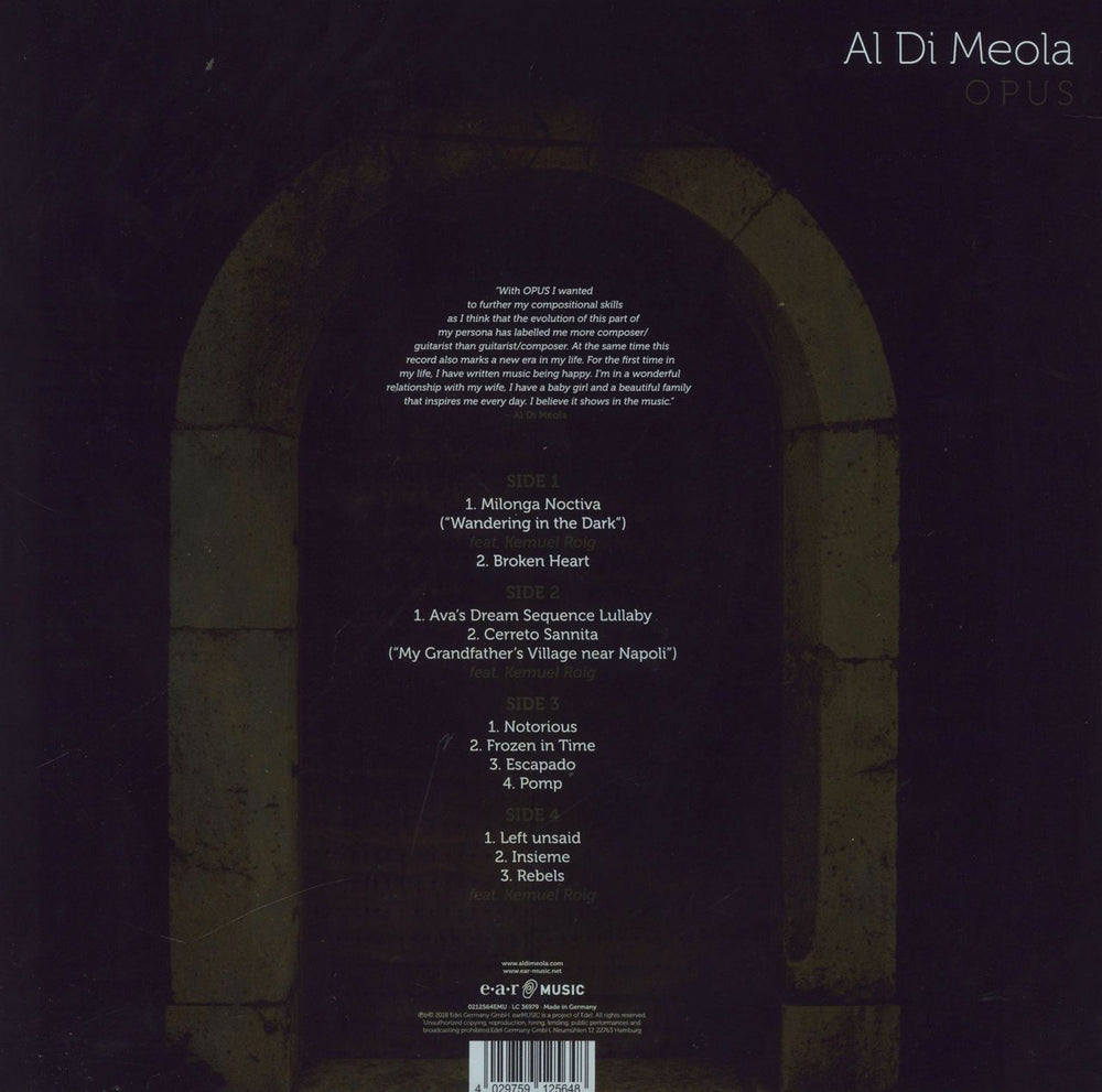 Al Di Meola Opus UK 2-LP vinyl record set (Double LP Album) 4029759125648