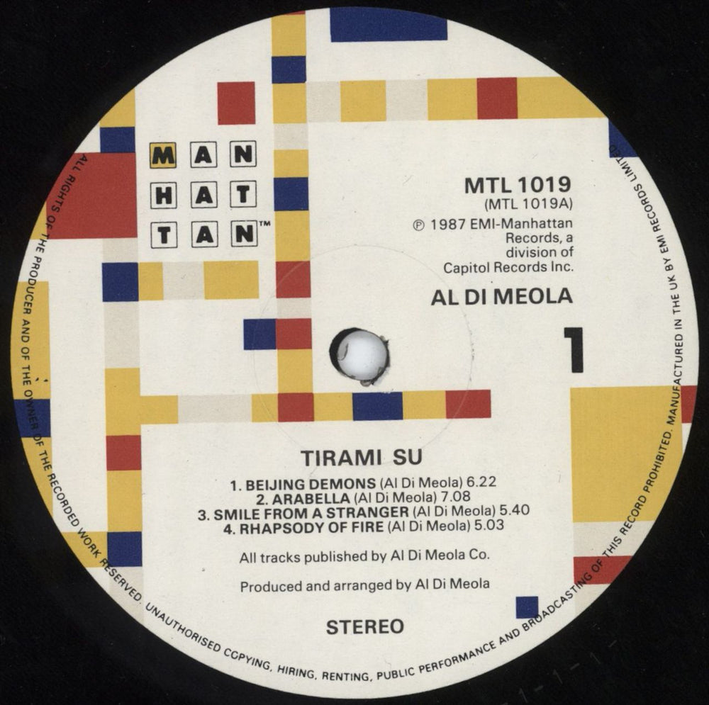 Al Di Meola Tirami Su - Open Shrink UK vinyl LP album (LP record) AL5LPTI816406