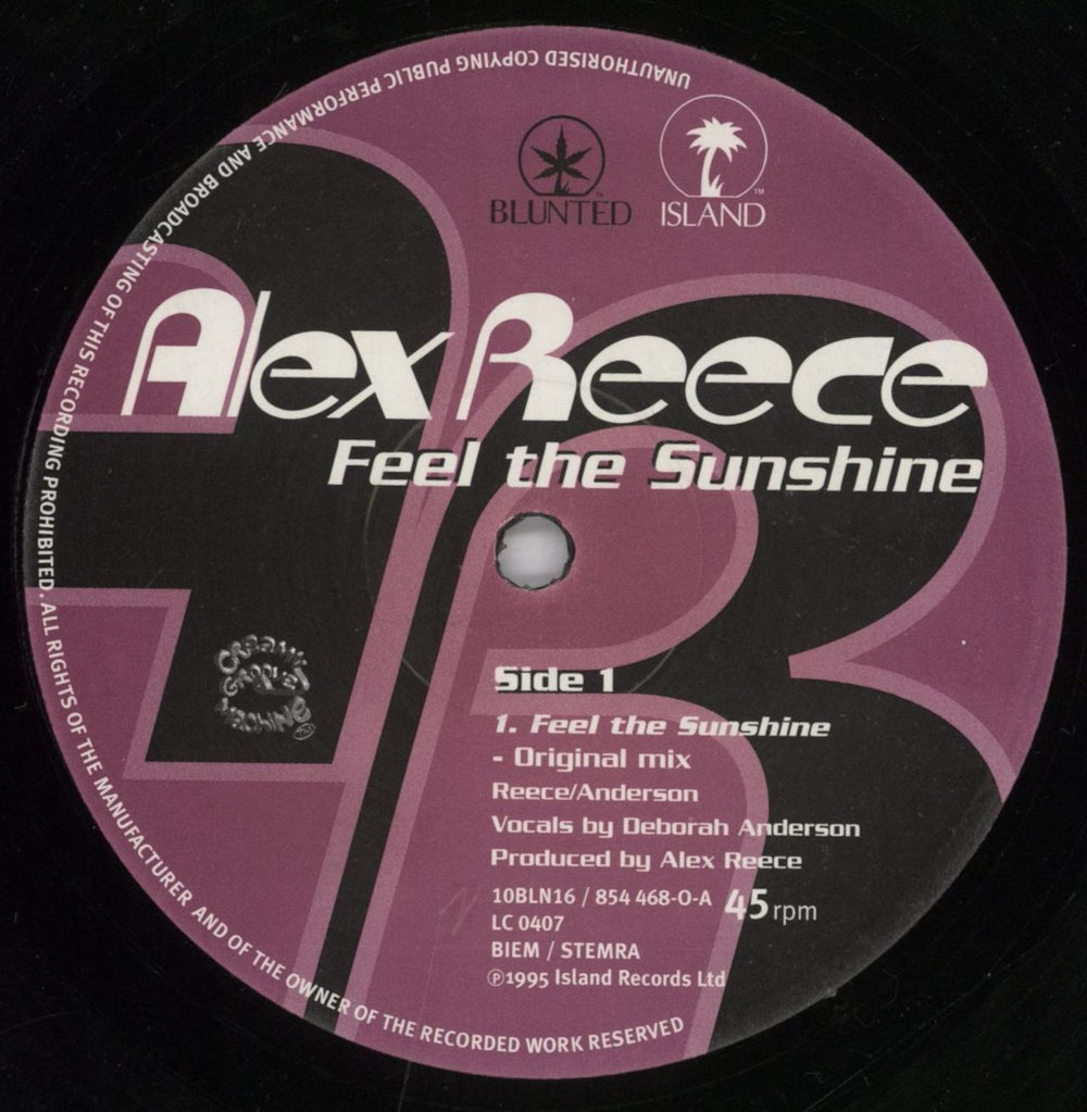 Alex Reece Feel The Sunshine UK Promo 10" vinyl single (10 inch record) AA410FE830954