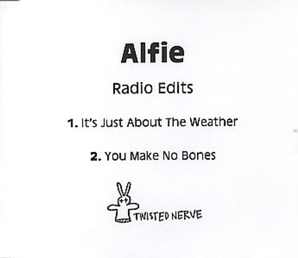 Alfie Radio Edits UK Promo CD-R acetate CDR ACETATE