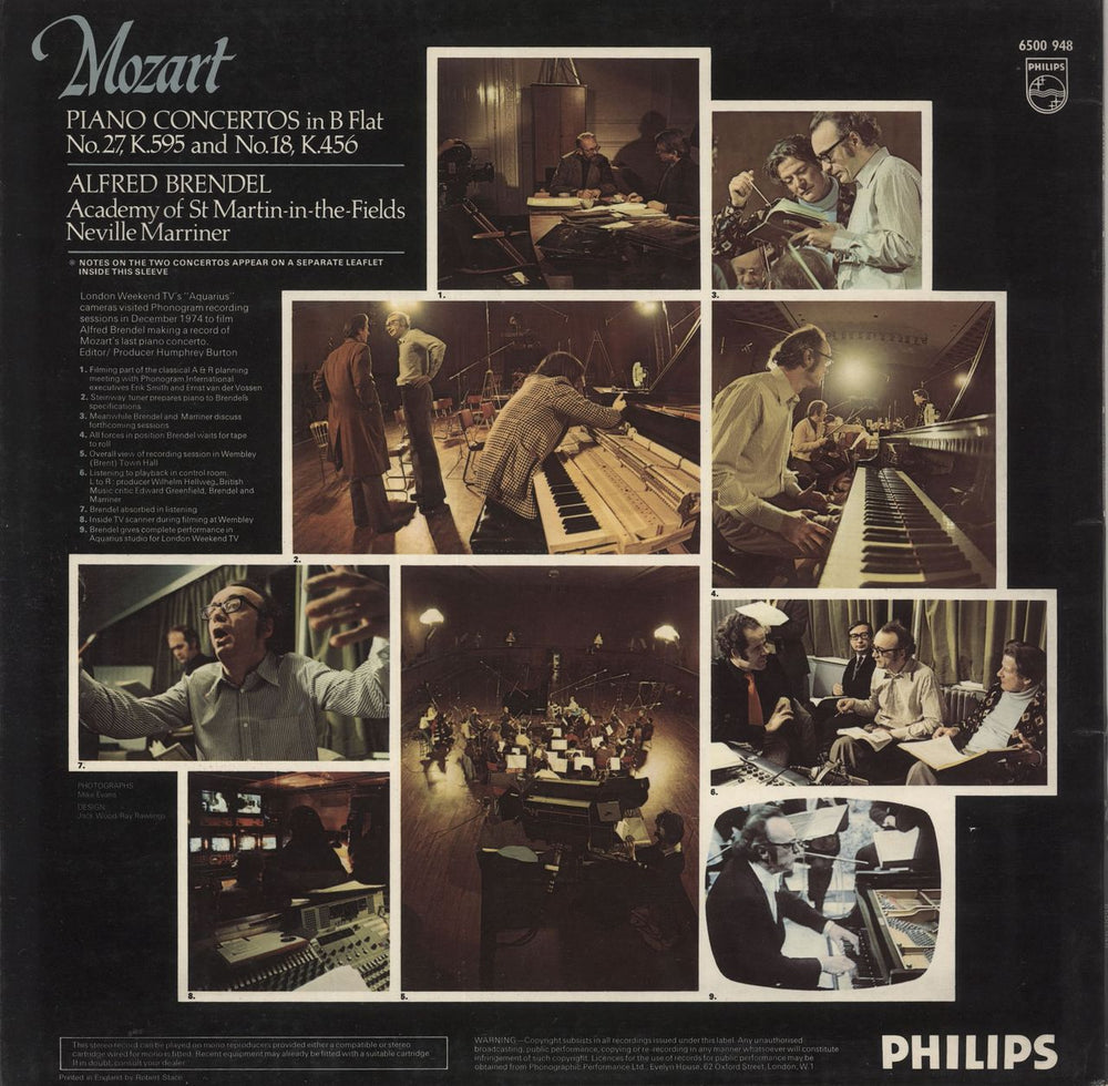 Alfred Brendel Mozart: Piano Concertos in B Flat No.27 & No.18 UK vinyl LP album (LP record)