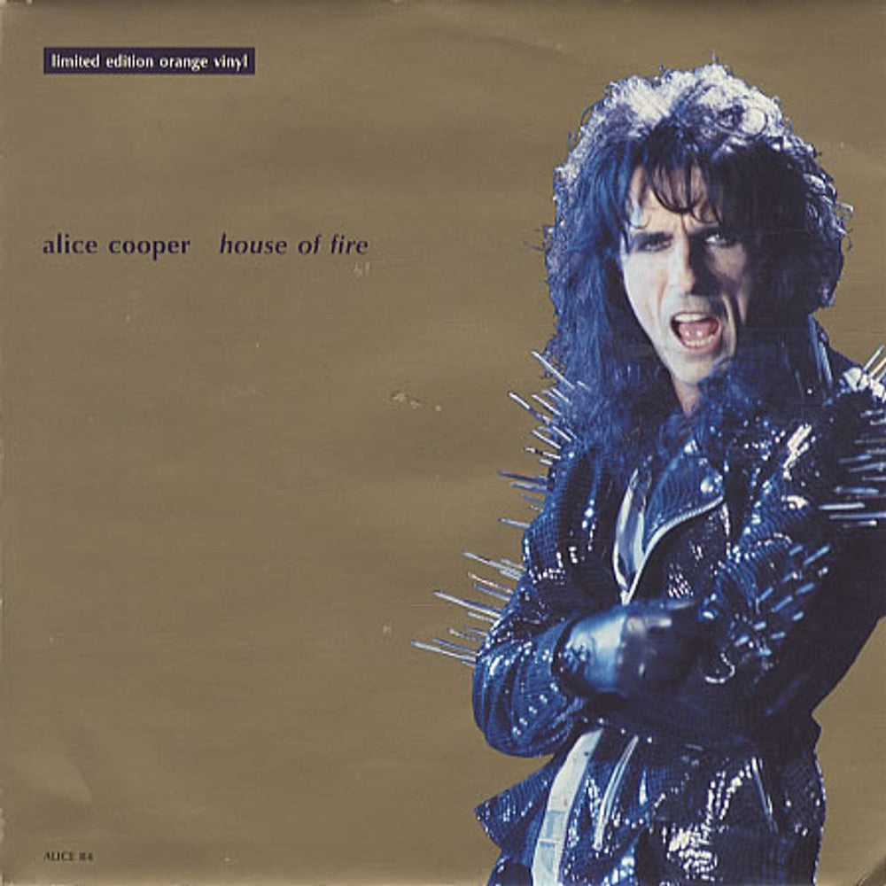 Alice Cooper House Of Fire - Orange Vinyl UK 7" vinyl single (7 inch record / 45) ALICER4