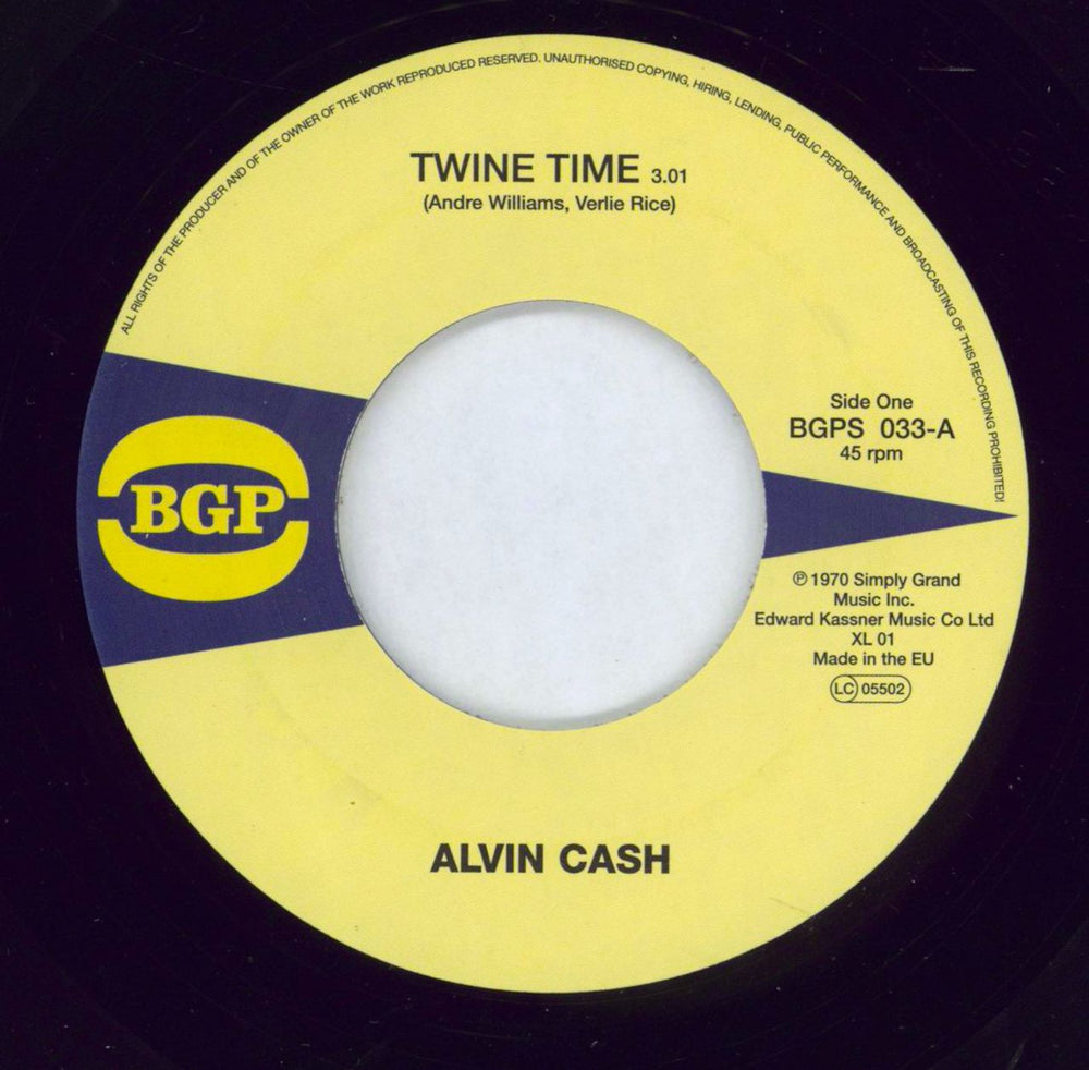 Alvin Cash Twine Time / Got To Get Me A Job UK 7" vinyl single (7 inch record / 45) F7007TW768082