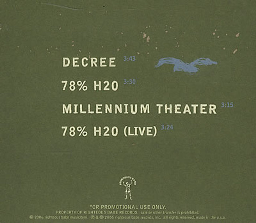 Ani Difranco Reprieve Radio EP US Promo CD single (CD5 / 5") IFRC5RE373774