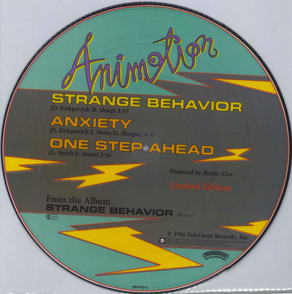 Animotion Strange Behavior German 12" vinyl picture disc (12 inch picture record) ATN2PST816331