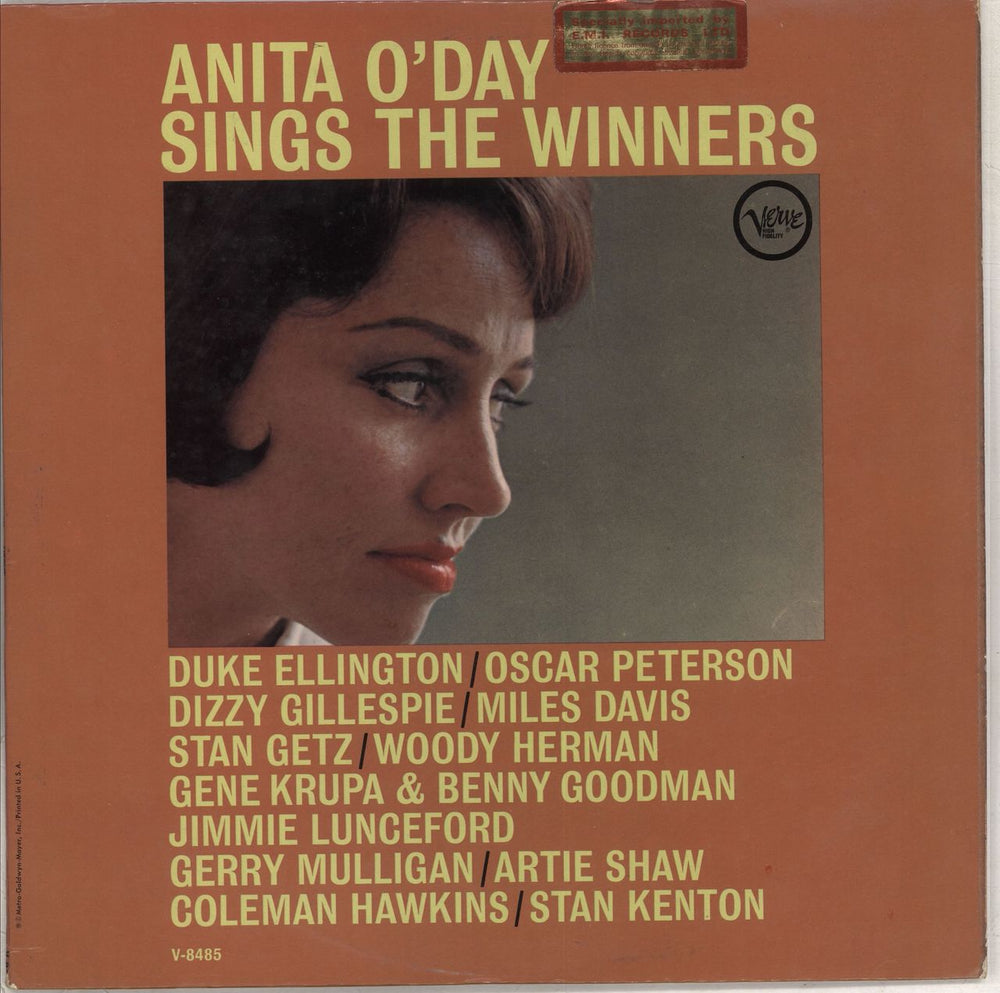 Anita O'Day Sings The Winners US vinyl LP album (LP record) V6-8485