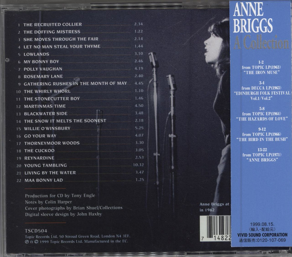 Anne Briggs A Collection Japanese CD album (CDLP)