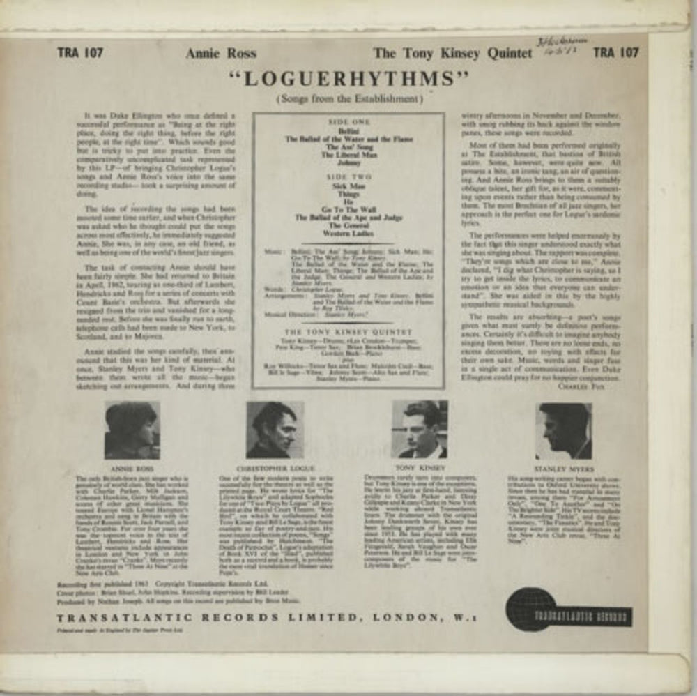 Annie Ross Loguerhythms UK vinyl LP album (LP record) AOSLPLO542234