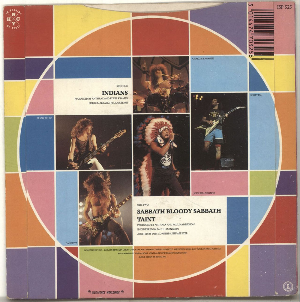 Anthrax Indians - Orange Vinyl UK 7" vinyl single (7 inch record / 45) ANX07IN235049